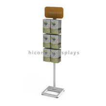 Factory Price Advertising Stand Tea Bag Holder Metal Floor Hanging Plastic Bag Display For Shops